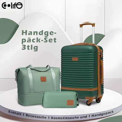 COOLIFE Koffer Trolley Set ABS Hartschale 4 Rollen