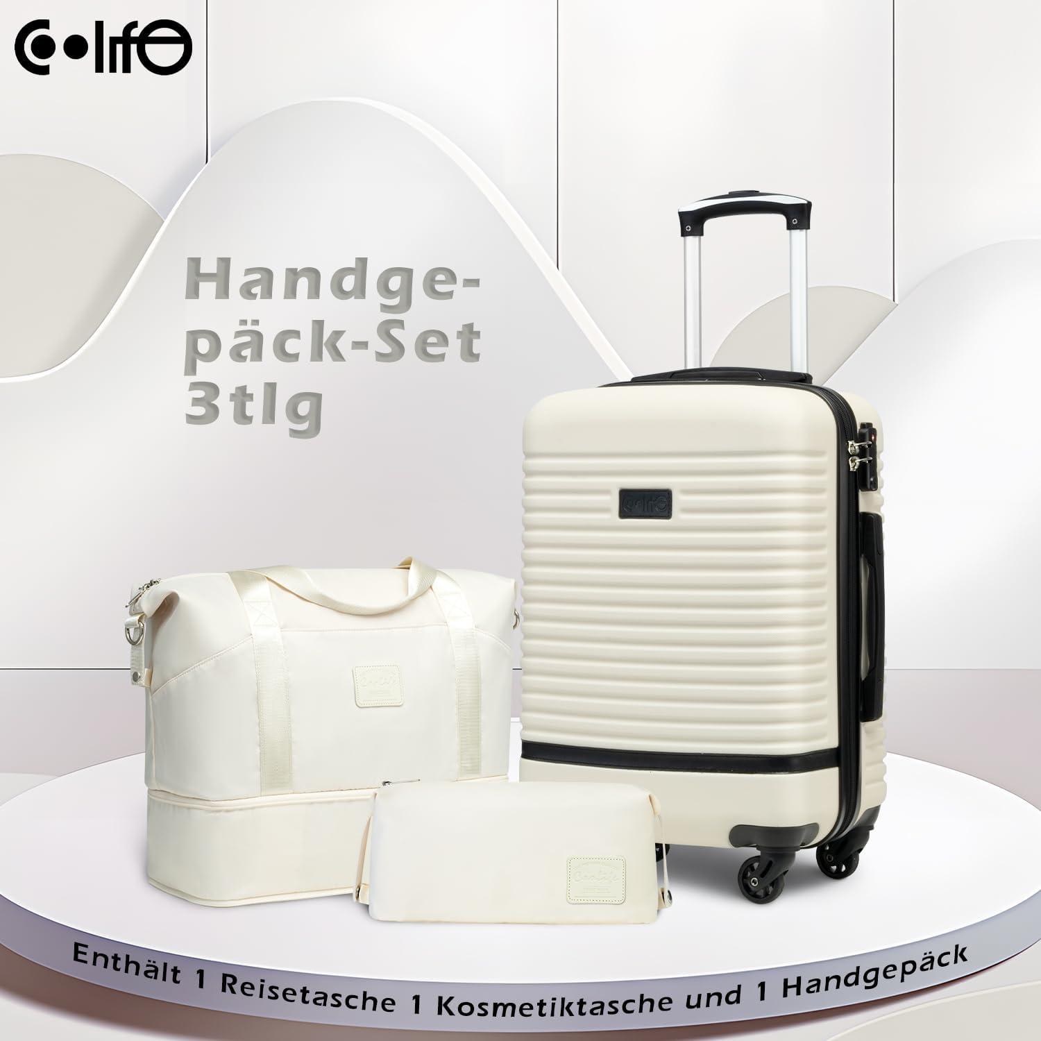 COOLIFE Koffer Trolley Set ABS Hartschale 4 Rollen