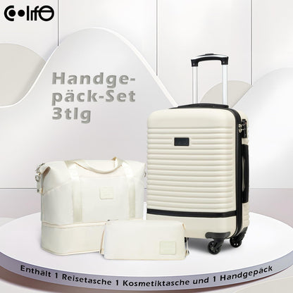 COOLIFE Koffer Trolley Set ABS Hartschale 4 Rollen