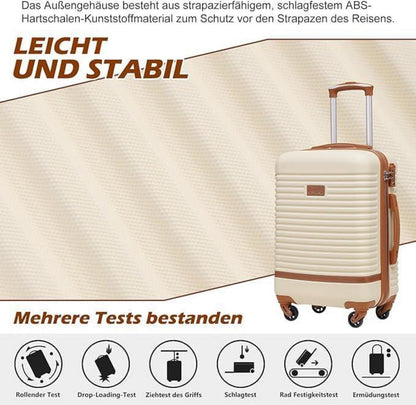 COOLIFE Koffer Set ABS Hartschale 4 Rollen Mittelgroß 3tlg TSA-Schloss