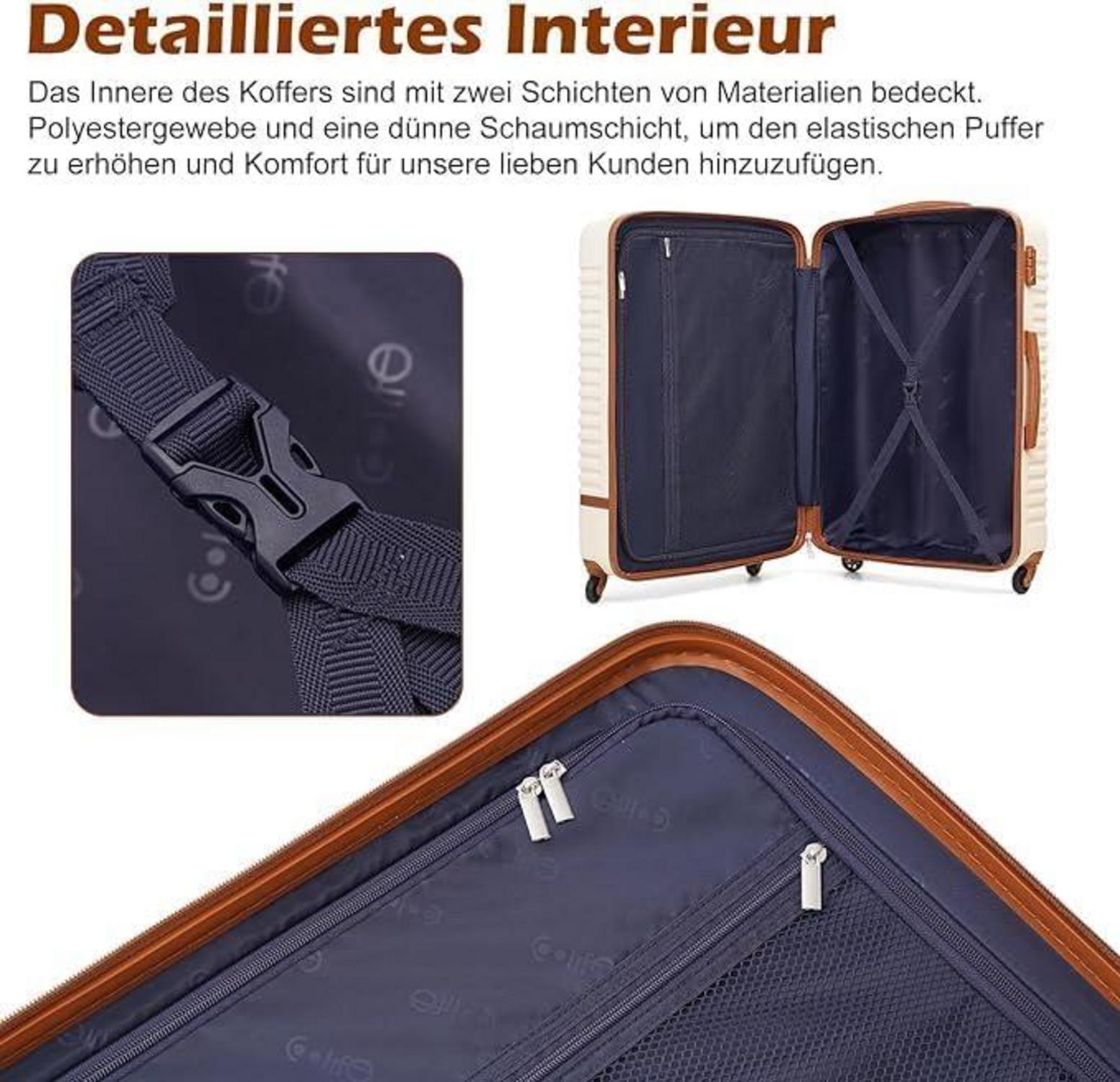 Koffer Trolley Hartschalen Reisekoffer 4 Rollen TSA-Schloss