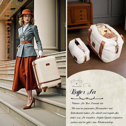 COOLIFE Koffer Set 5-tlg: Hartschale, TSA-Schloss & 360° Räder