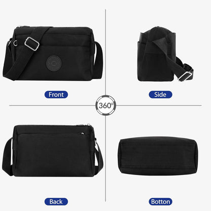 Kleine Umhängetasche Damen Crossbody Bag Verstellbarer Schultergurt Schwarz