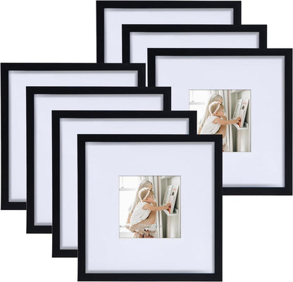 Bilderrahmen Set 7er Collage 20x20cm Schwarz für 10x10cm