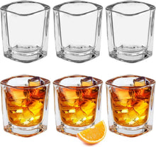 6er Set 60ml Quadratische Schnapsgläser Transparent Kristall klar