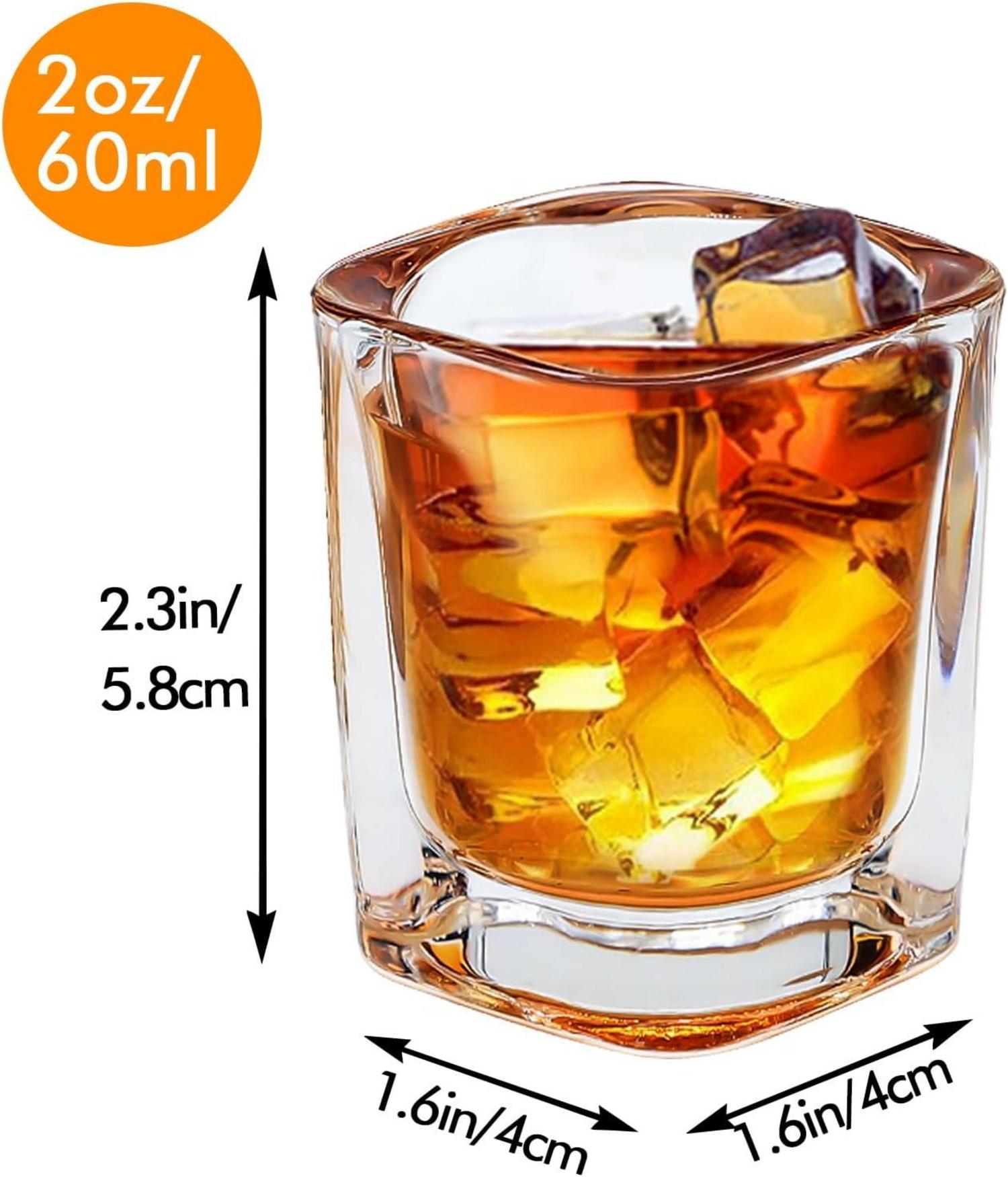 6er Set 60ml Quadratische Schnapsgläser Kristallglas