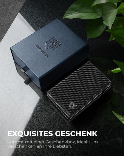 DODENSHA MagSnap Herren Portmonee RFID-Schutz Slim Wallet mit Münzfach