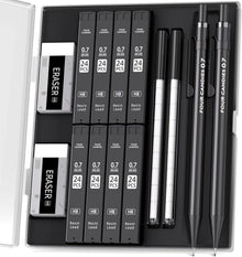 Druckbleistift Set mit Etui, Metall 0,7mm Bleistifte, 8 Tuben HB #2