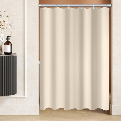 Duschvorhang Beige Antischimmel Textil 90x180cm 100% Polyester