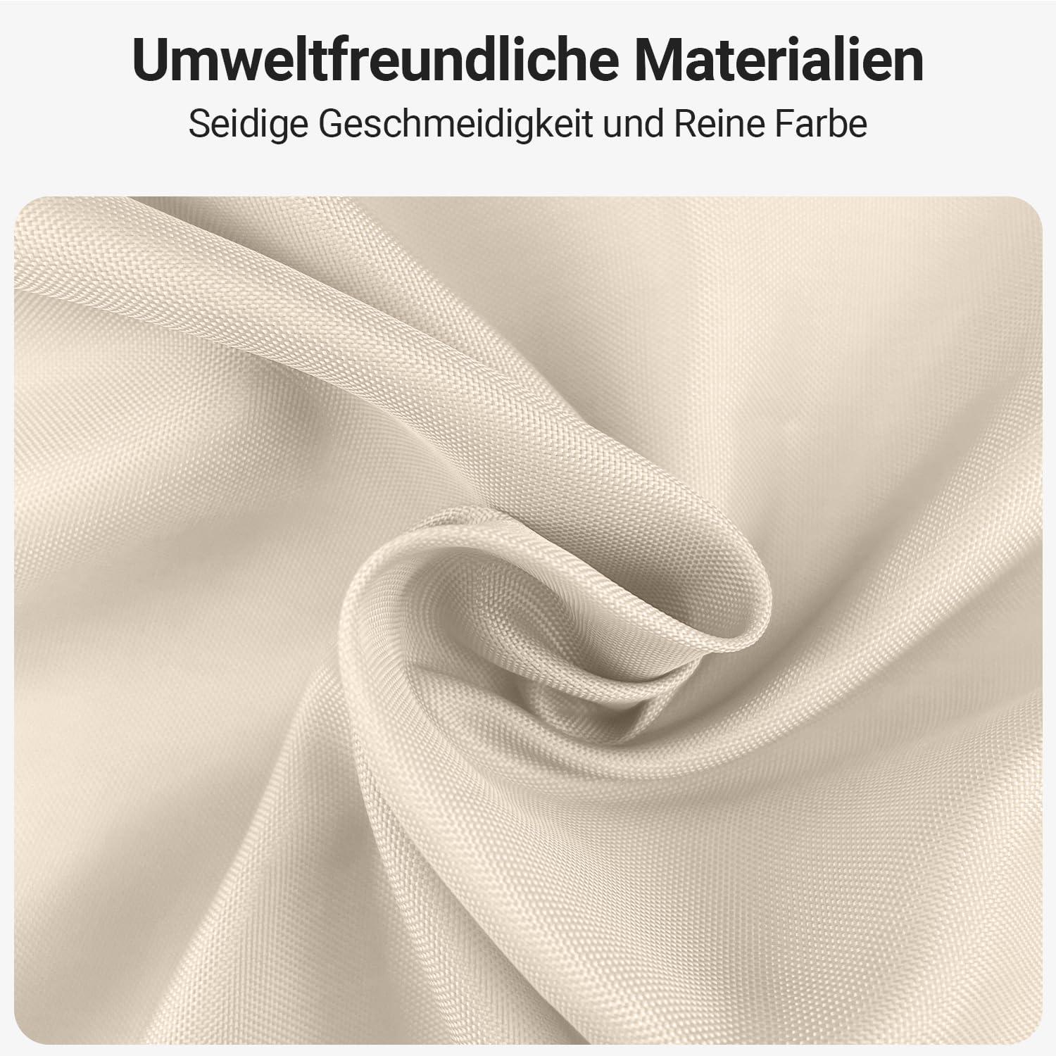 Duschvorhang Beige 220x180cm Antischimmel Textil Wasserabweisend waschbar