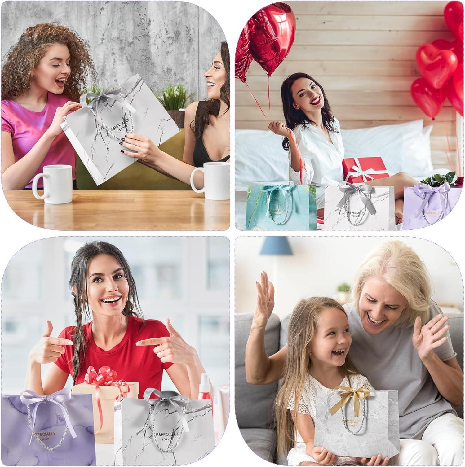 8er Pack Geschenktüten: Groß, Papier, Geburtstag, Hochzeit, Party