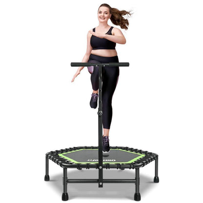 Fitness Trampolin mit Griff – Leise & Gelenkschonend