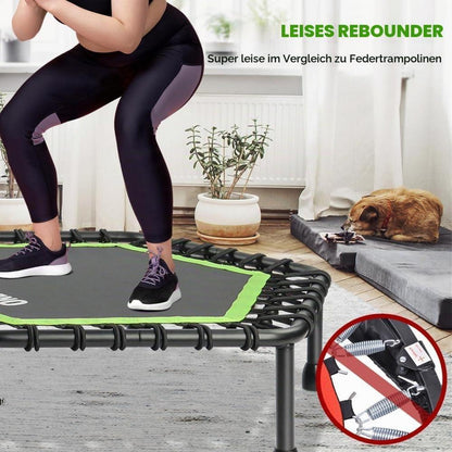 Fitness Trampolin mit Griff – Leise & Gelenkschonend