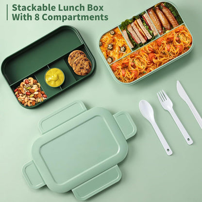 Lunchbox 2000ml Bento Box mit Besteck, auslaufsicher