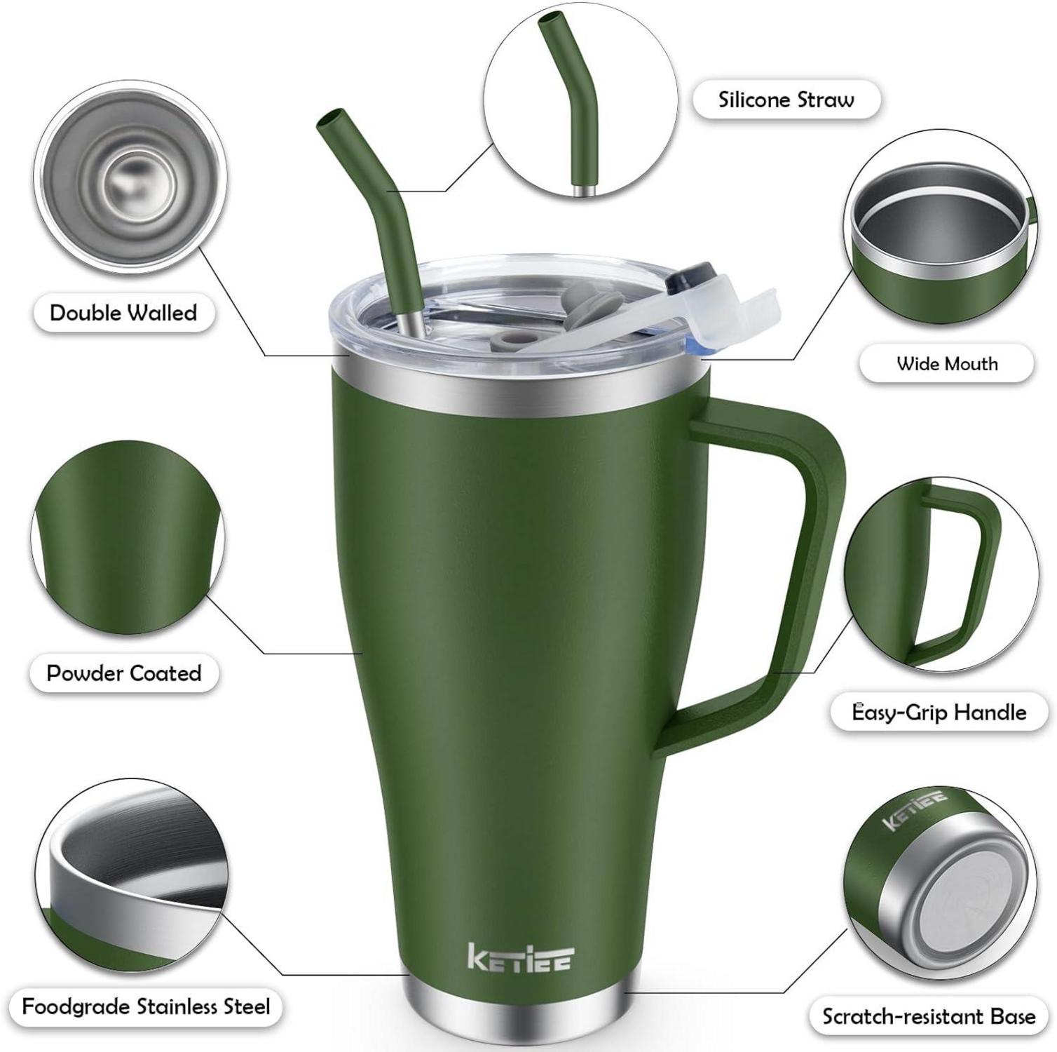 Thermobecher 850ml Strohhalm Deckel 30oz Edelstahl Isolierbecher Heißer Kalter