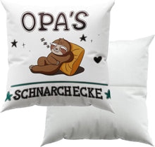 Zierkissenbezug Opa Faultier 45x45cm Weiß mit Taschen