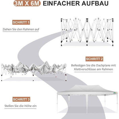 Faltpavillon 3x6 wasserdicht – Partyzelt für Garten & Events