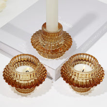 Kerzenständer Glas 3er Set Kerzenhalter für Stabkerzen Teelichter