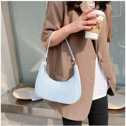 Aucuu Umhängetasche Damen Handtasche Retro Nylon Y2k Fashion Pom-Pom Schlüsselanhänger