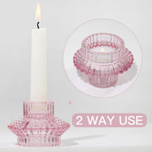 Kerzenständer Glas 3er Set Kerzenhalter Teelichter Rosa