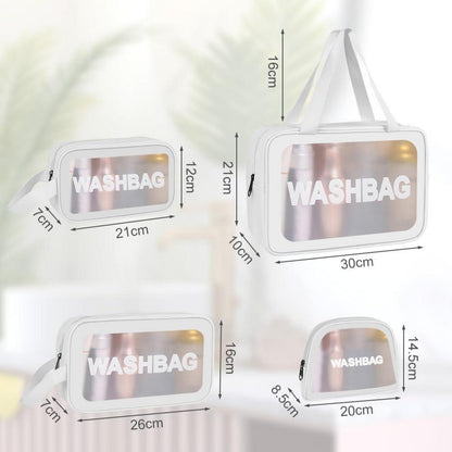 Transparente Kosmetiktasche Set, 4-teilig, wasserdicht