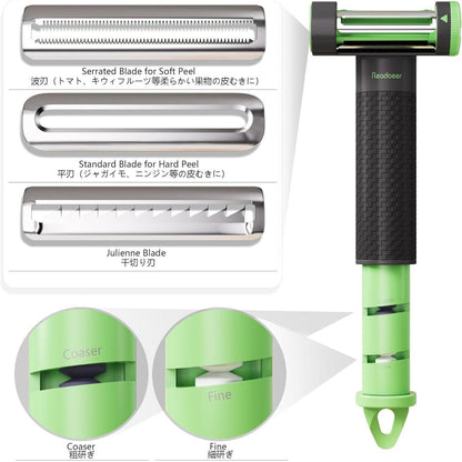 Premium 3in1 Schäler Messerschärfer Edelstahl Rutschfest