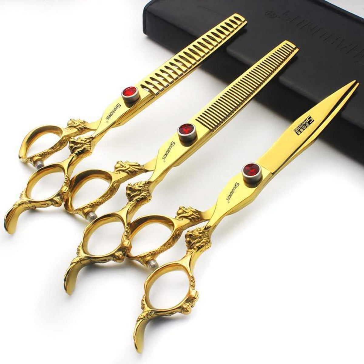 Professionelle Haarschere Set mit Saphir & Ausdünnschere