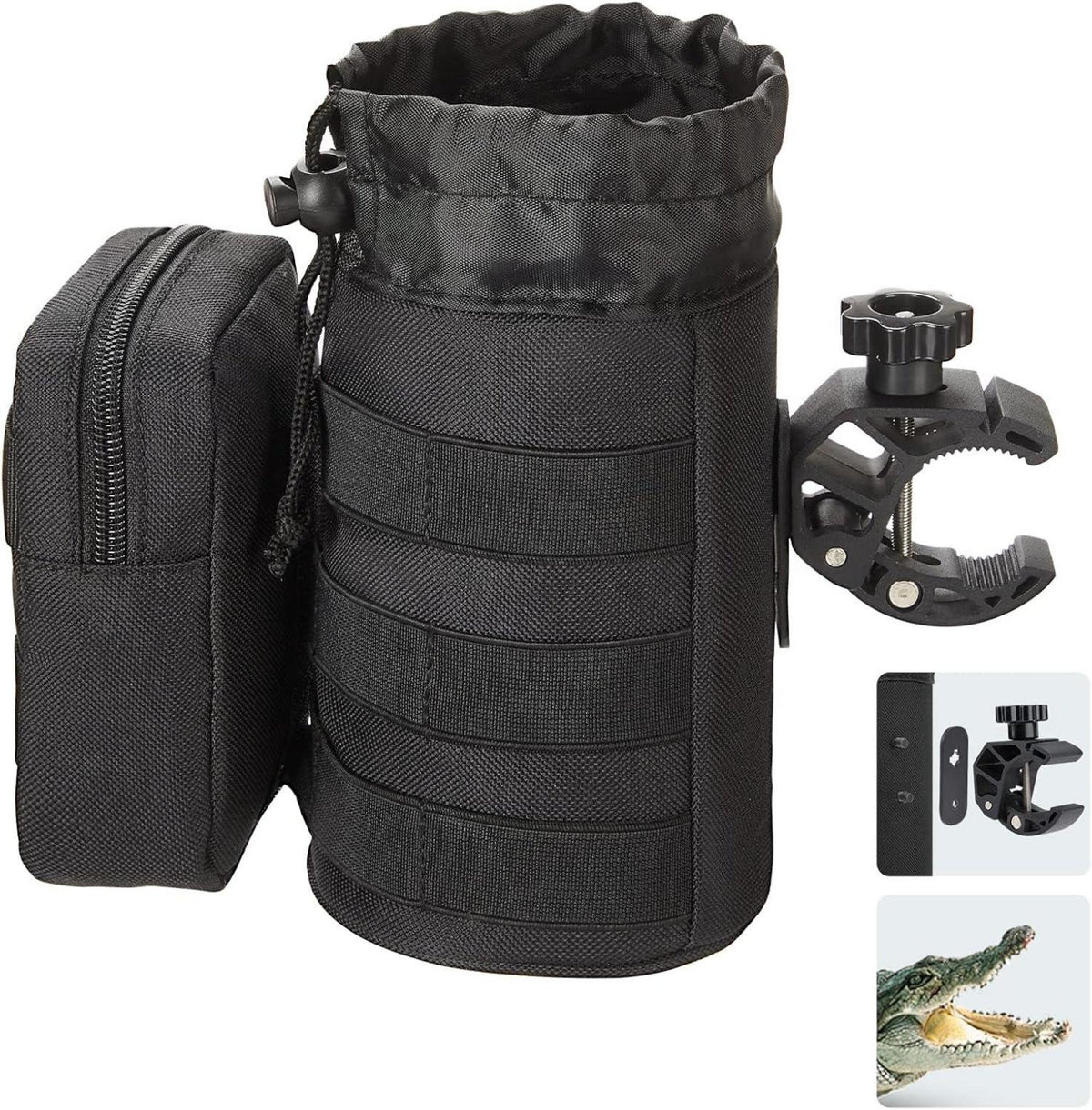 Fahrrad Flaschenhalter Getränkehalter Oxford-Stoff mit Tasche Schwarz