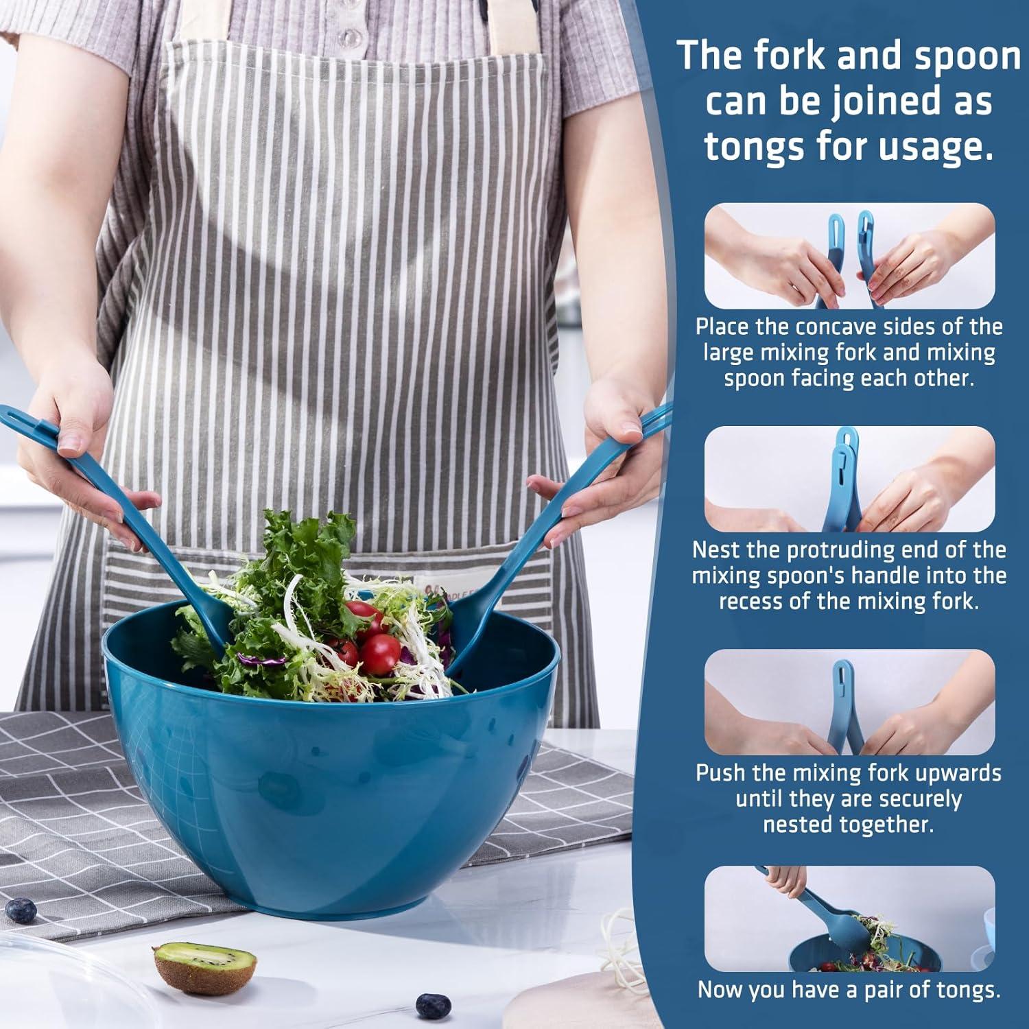 Große Rührschüssel Set mit Deckel 6-teilig BPA-frei Mixing Bowl Set