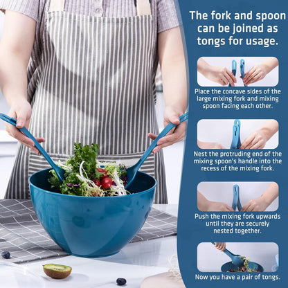 Große Rührschüssel Set mit Deckel 6-teilig BPA-frei Mixing Bowl Set