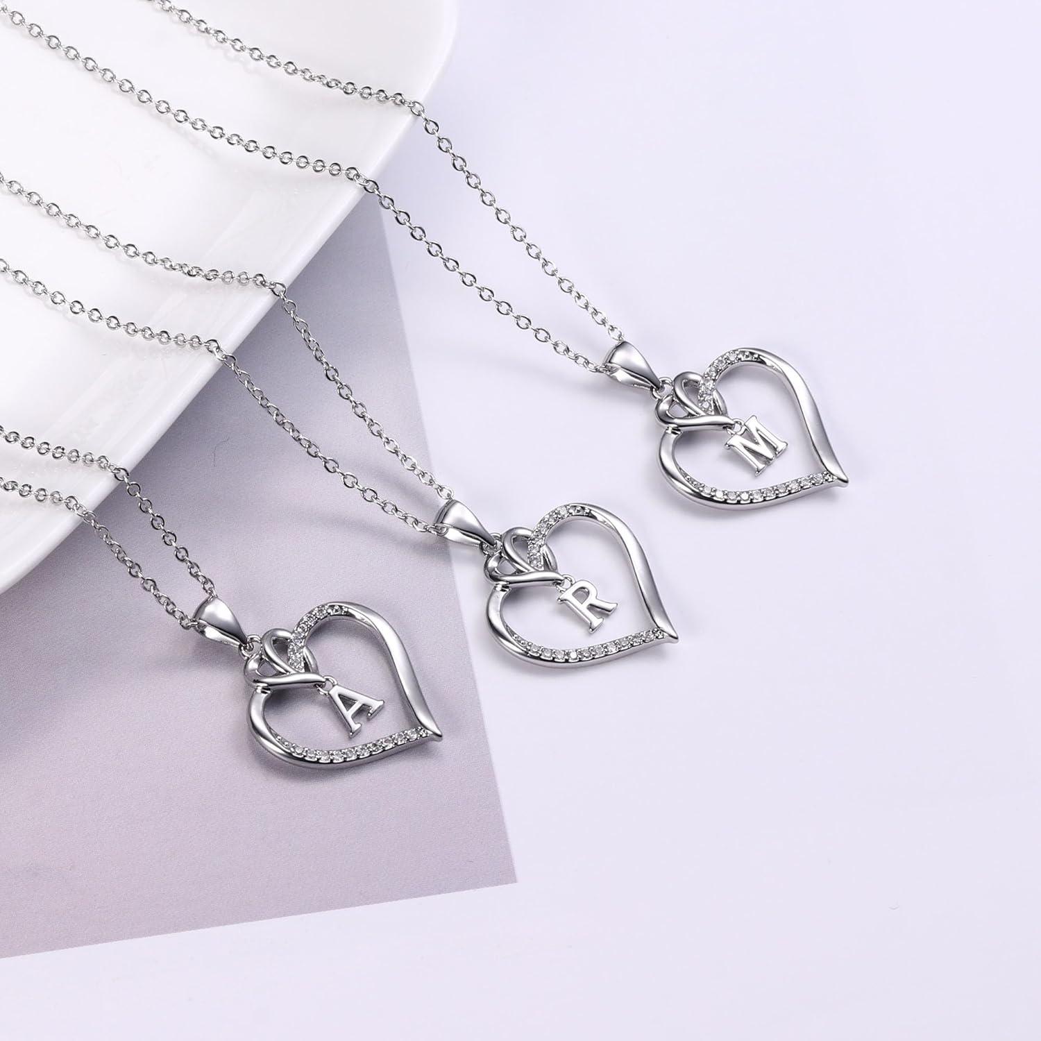 Valentinstag Geschenke für Frauen - Herz Kette 14K Gold Zirkonia