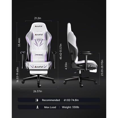 AutoFull Gaming Stuhl mit breiterem Sitzkissen