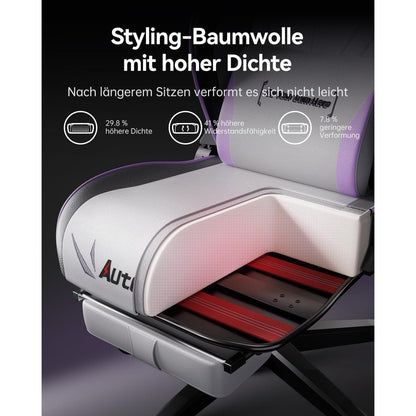 AutoFull Gaming Stuhl mit breiterem Sitzkissen
