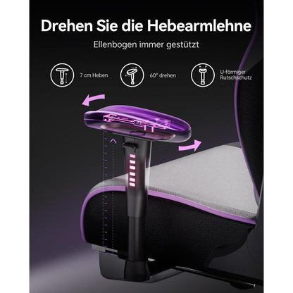 AutoFull Gaming Stuhl mit breiterem Sitzkissen