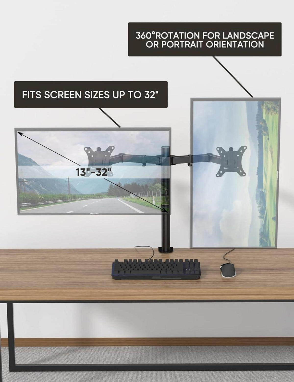 FORGING Monitor Halterung für 13-32 Zoll Bildschirme höhenverstellbar neigbar
