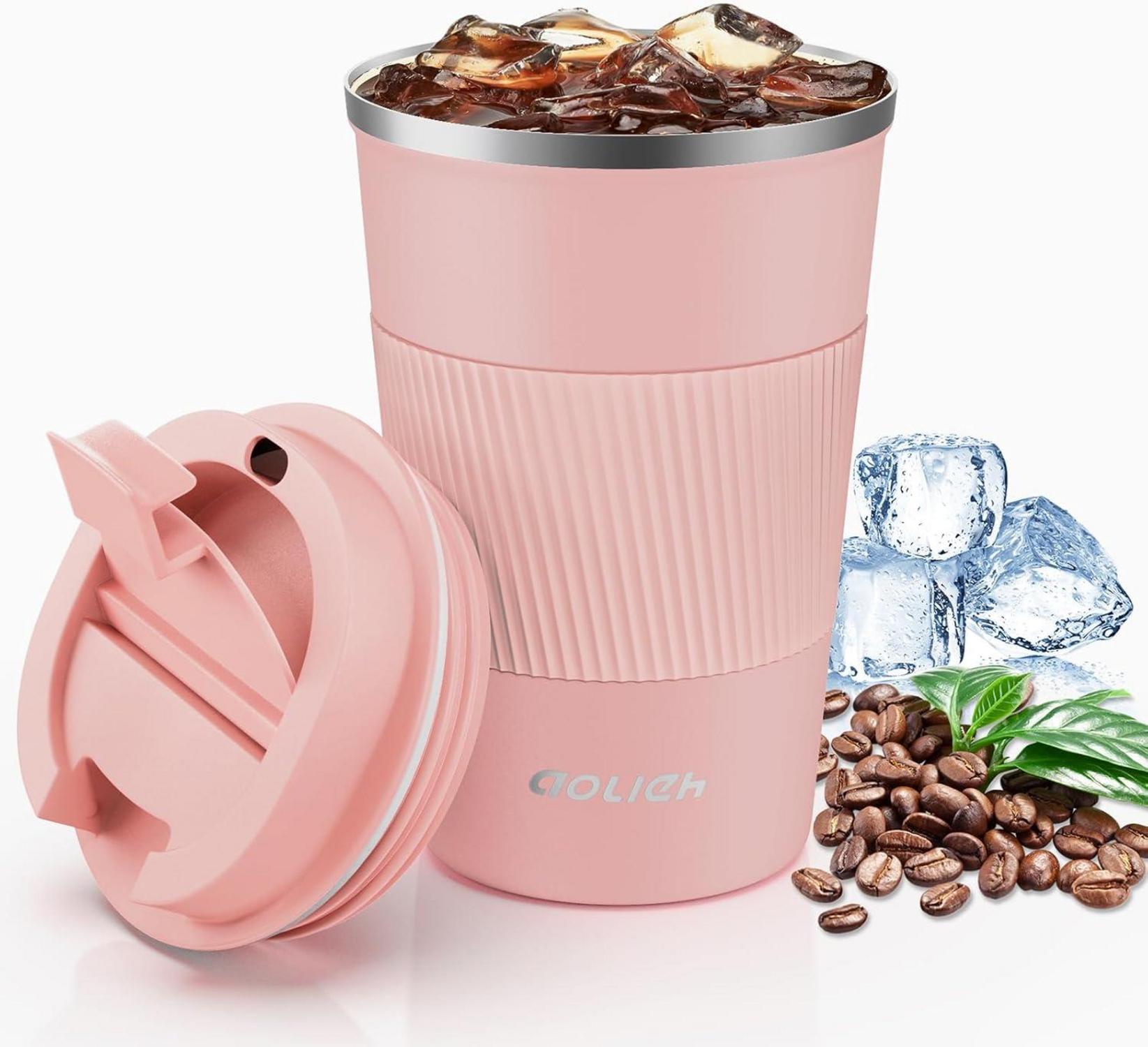 Thermobecher Isolierbecher Edelstahl Kaffeebecher to go 380ml Orange