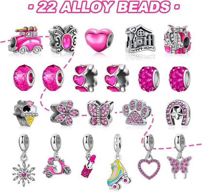 Rosa Schmuck Adventskalender Mädchen 2024 DIY