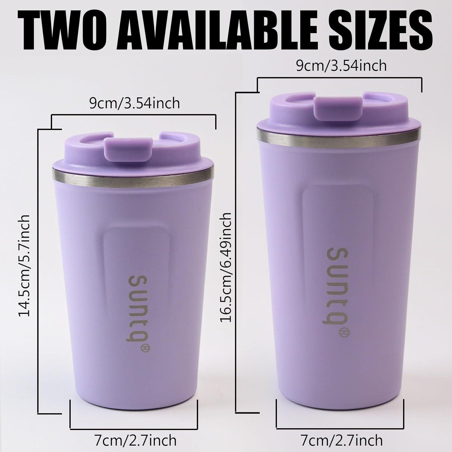 SUNTQ Kaffeebecher to go Edelstahl Thermobecher Doppelwand Isoliert 380ml