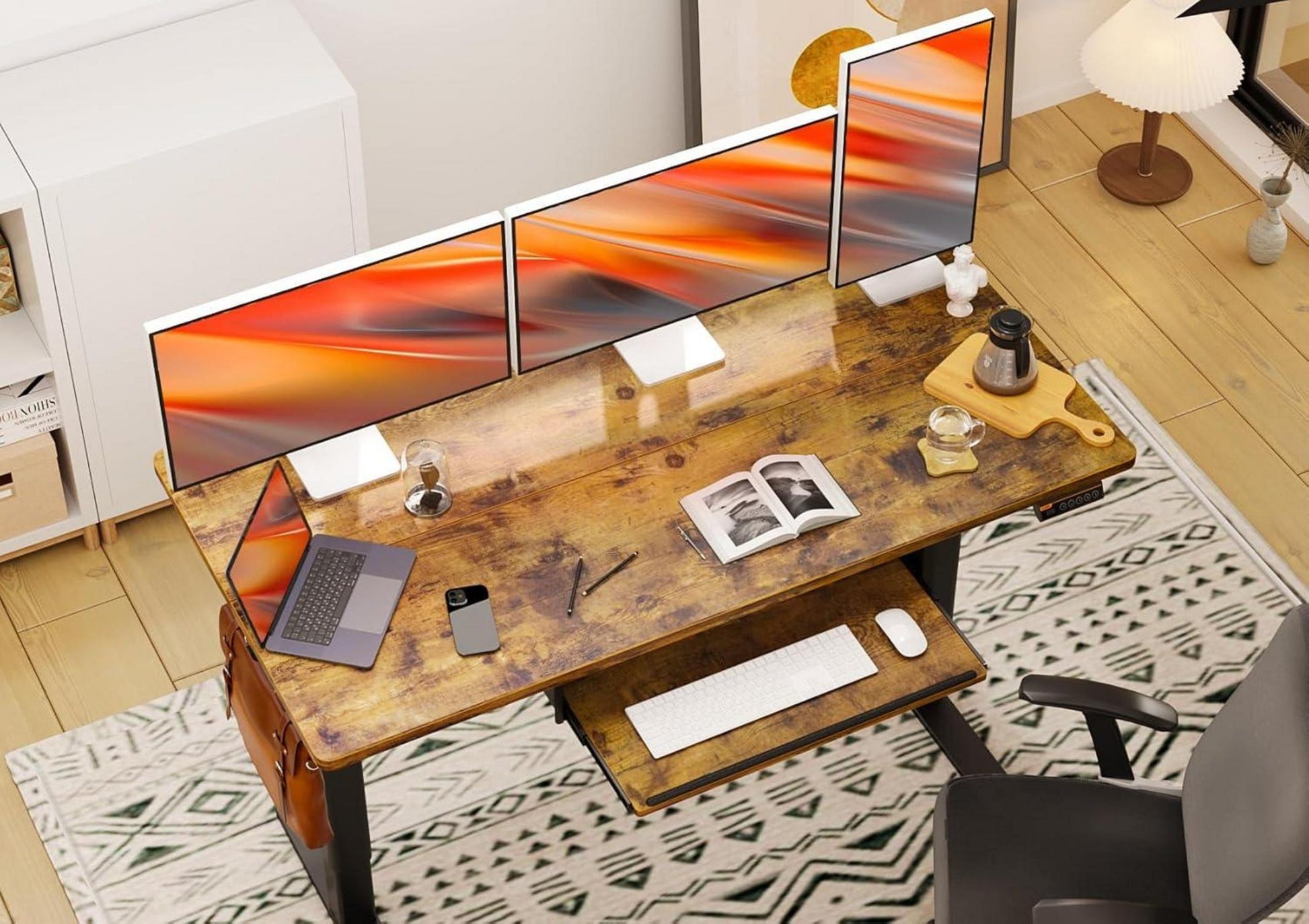 Höhenverstellbarer Schreibtisch 140 x 60 cm Elektrisch