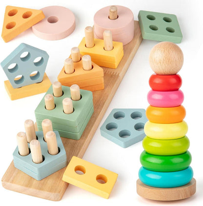 Montessori Spielzeug Stapelturm Puzzle Motorikspielzeug