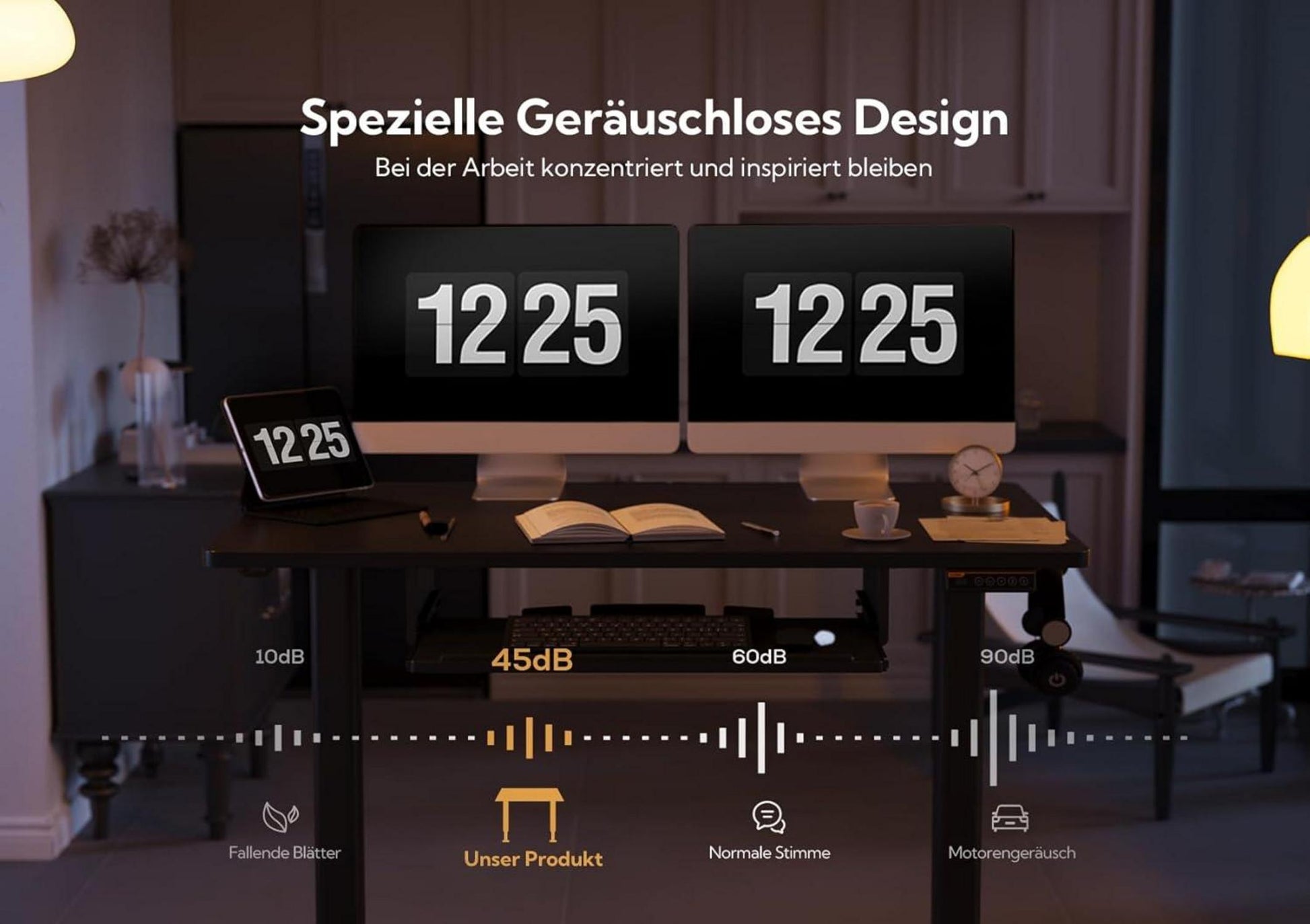 Höhenverstellbarer Schreibtisch Elektrisch Schwarz 140 x 60 cm