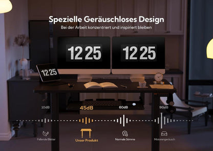 Höhenverstellbarer Schreibtisch Elektrisch Schwarz 140 x 60 cm