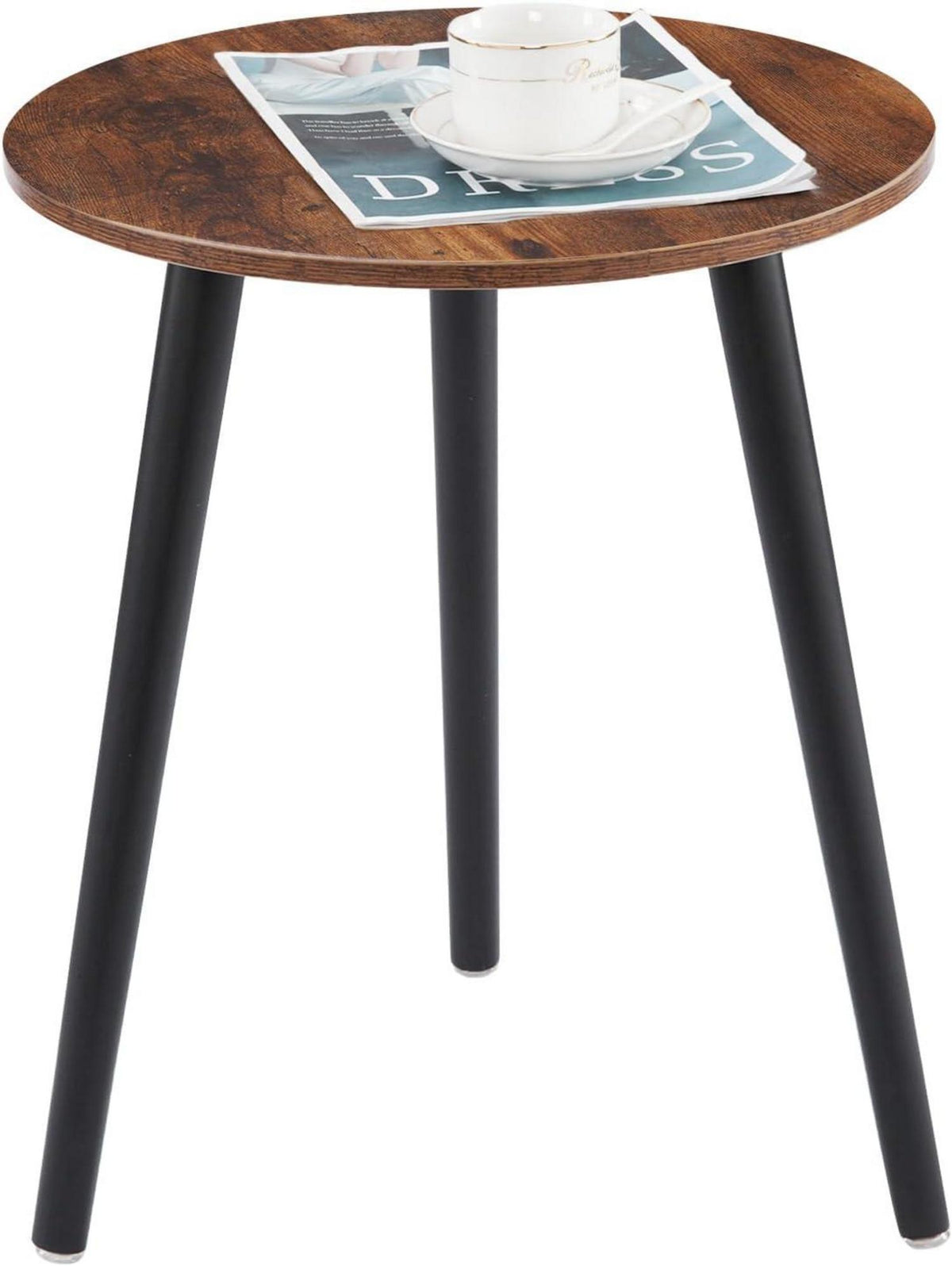 Runder Beistelltisch Holz Vintagebraun Ø42x52cm Sofatisch