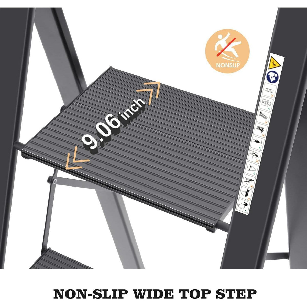 Klapptrittleiter 4 Stufen mit Handlauf, Aluminium, bis 150 kg