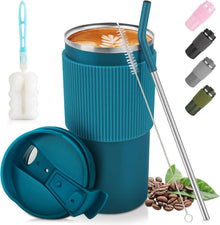 Isolierbecher Thermobecher 450ml auslaufsicher mit Deckel Blue