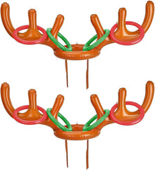 Aufblasbares Rentier Geweih Wurfspiel mit Ringe 2 Sets