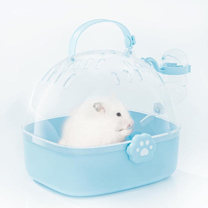 Transportbox für Kleintiere mit Wasserflasche und Sicherheitsschloss