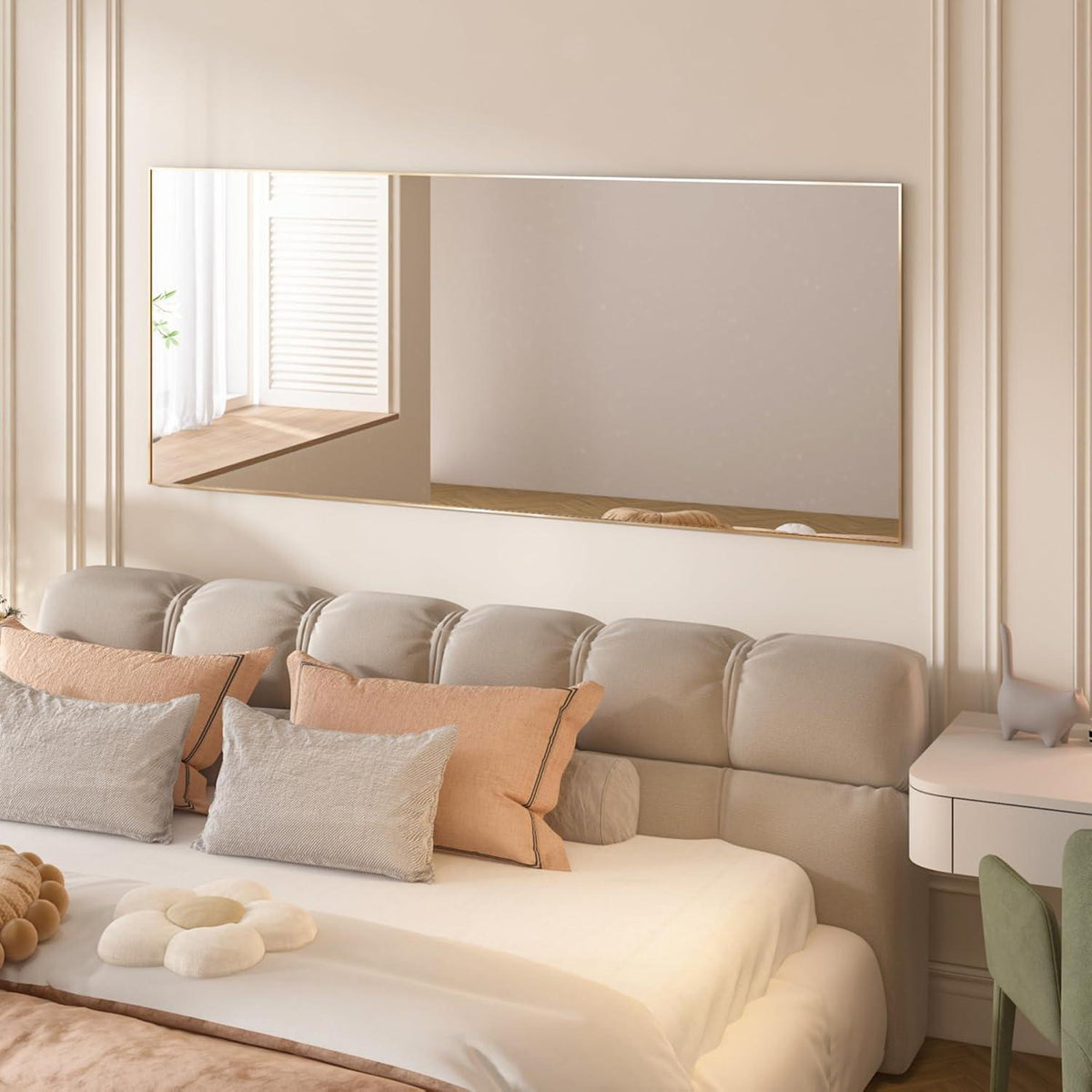 Standspiegel Vollbild 165x60cm Gold – Freistehend & Wandmontage