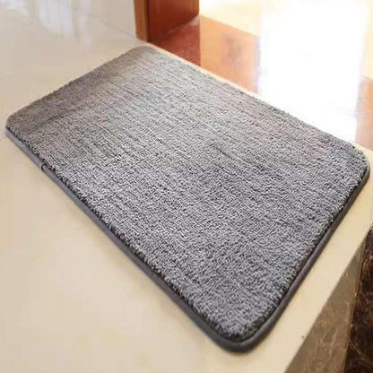 Rutschfester Badezimmerteppich Flauschig Hellgrau 80x110 cm