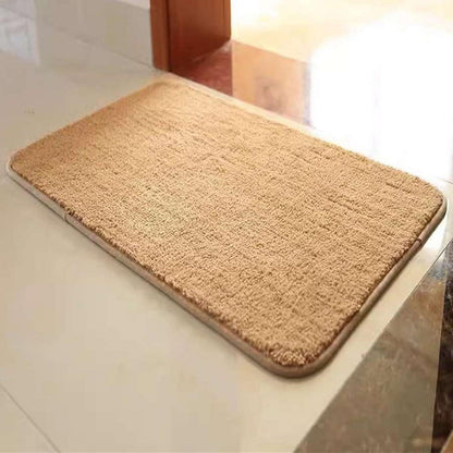 Rutschfester Badezimmerteppich flauschig 110 x 180 cm Khaki